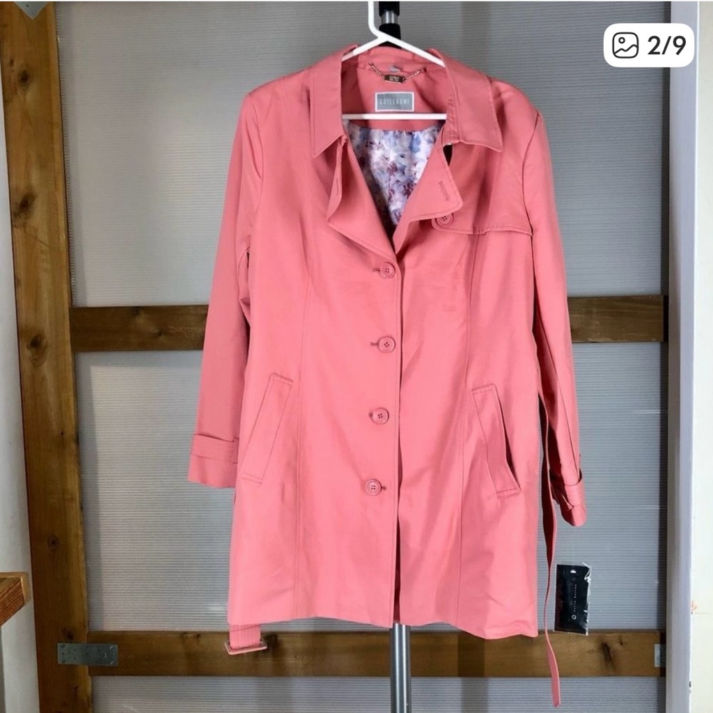 Guillaume Nwt Pink Trench Coat Size Large Jacket